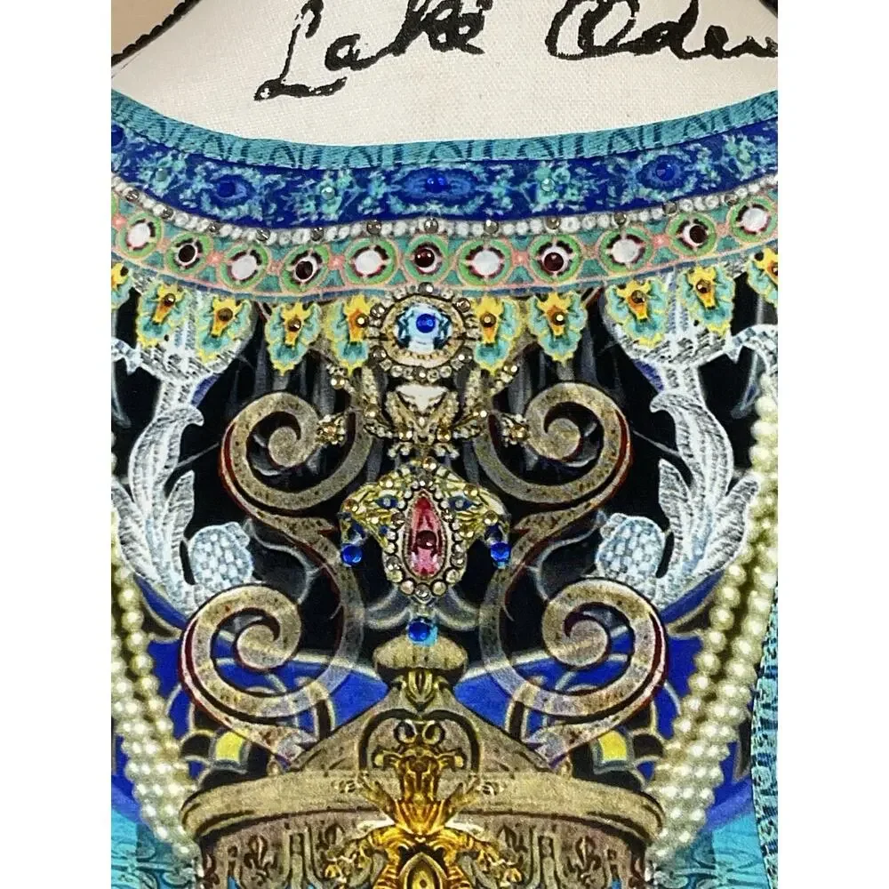 Camilla Silk Embellished Hi-Low Tank Dress – Beautiful-Size XL - Picture 3 of 9
